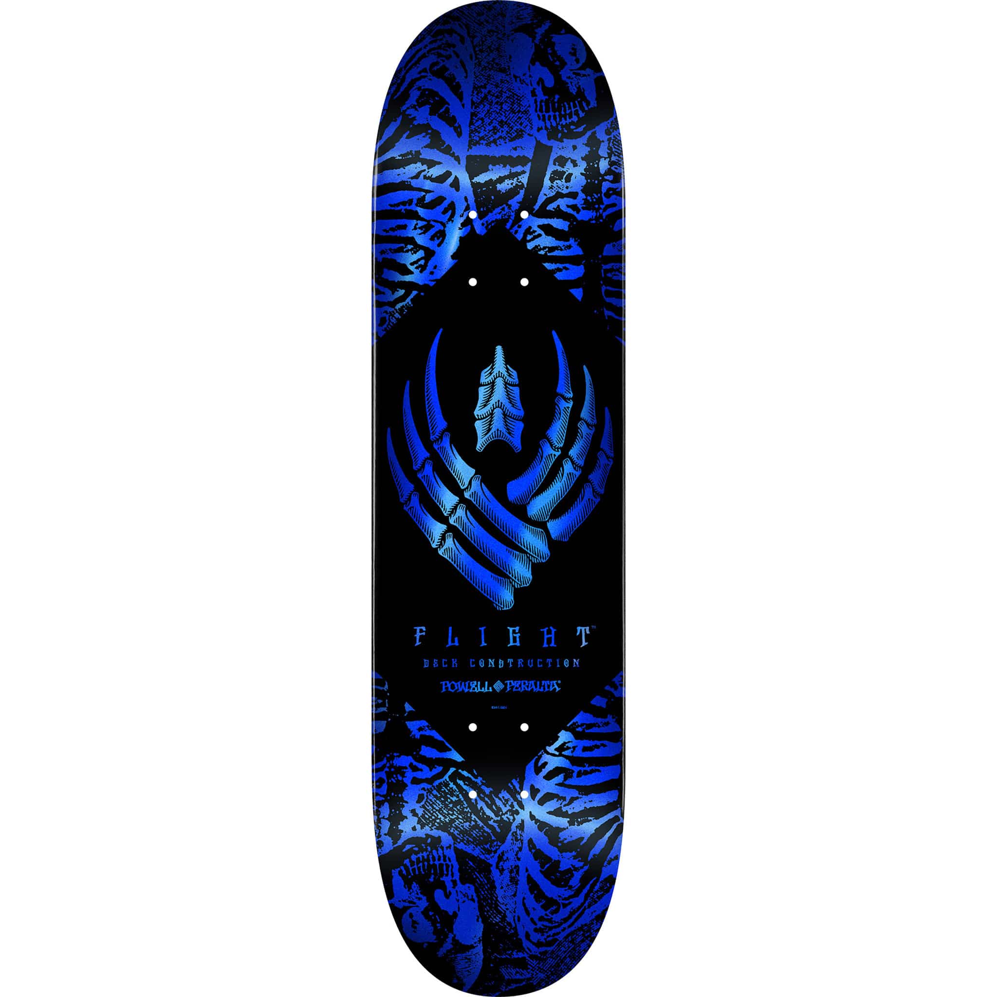 Powell Peralta Skeleton Blue Foil Flight Skateboard Deck 8.75"
