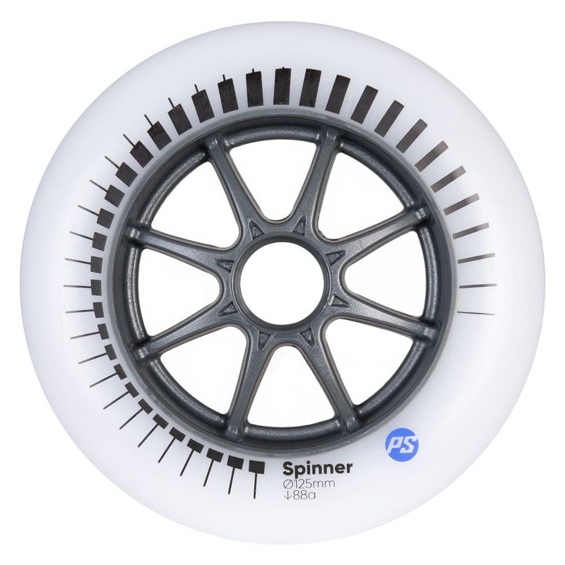 Powerslide Spinner White 125mm/88A Wheels (Pack of 3)