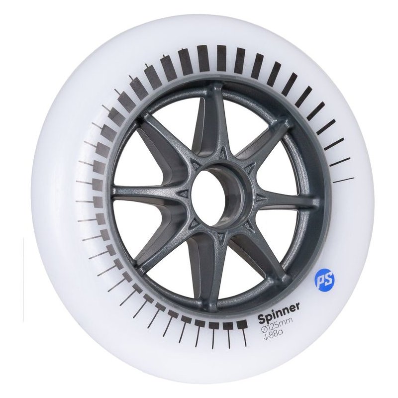 Powerslide Spinner White 125mm/88A Wheels (Pack of 3)