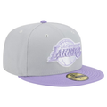 New Era Los Angeles Lakers 2-Tone Color Pack 59FIFTY Fitted Hat-Gray/Purple