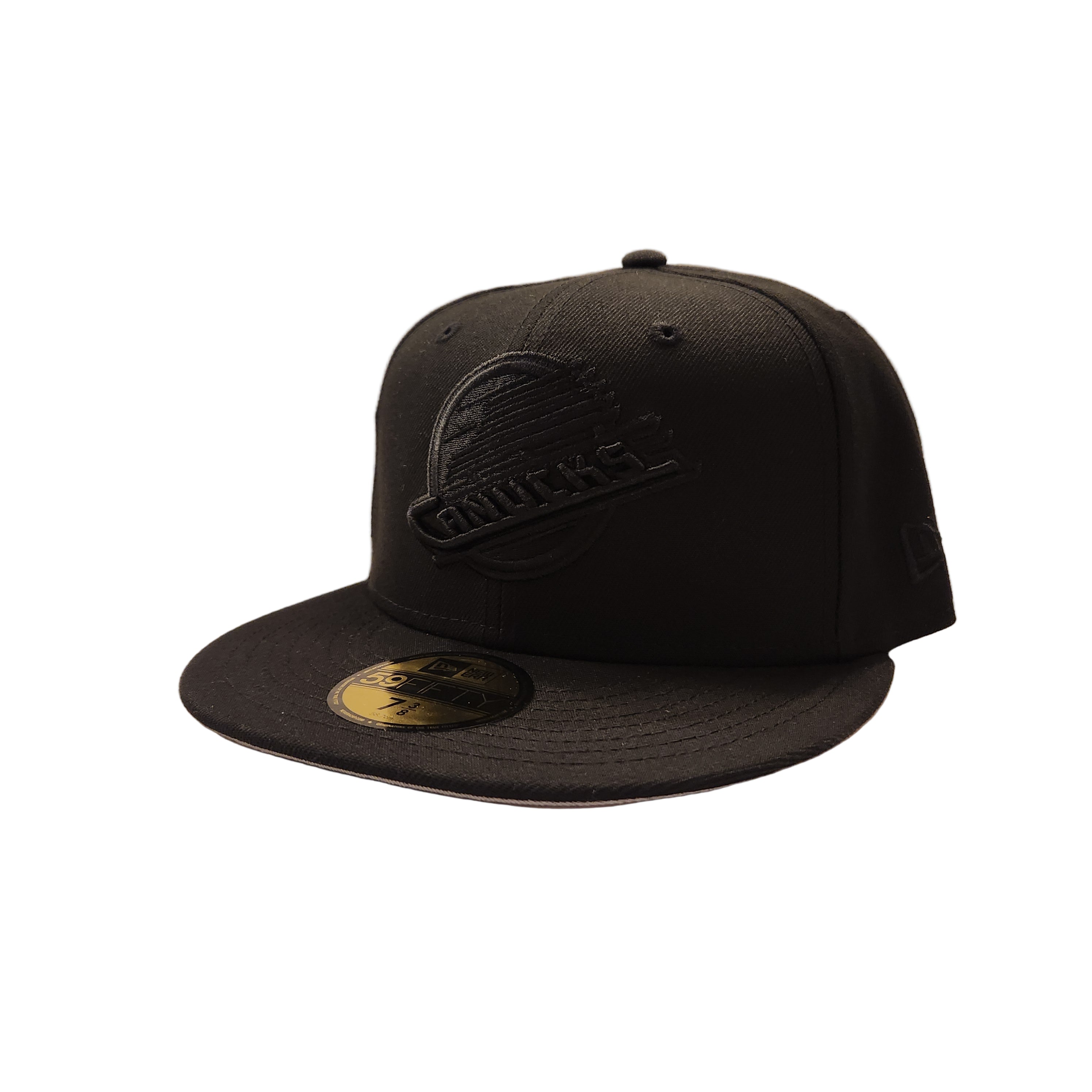 Vancouver Canucks NHL New Era Men's Black on Black 59Fifty Fitted Hat