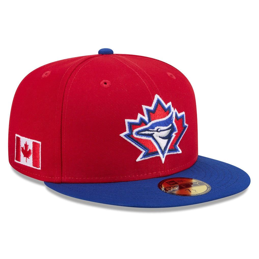 Toronto Blue Jays MLB New Era Men's Red Royal 59Fifty 2026 Canada Day Side Patch Fitted Hat