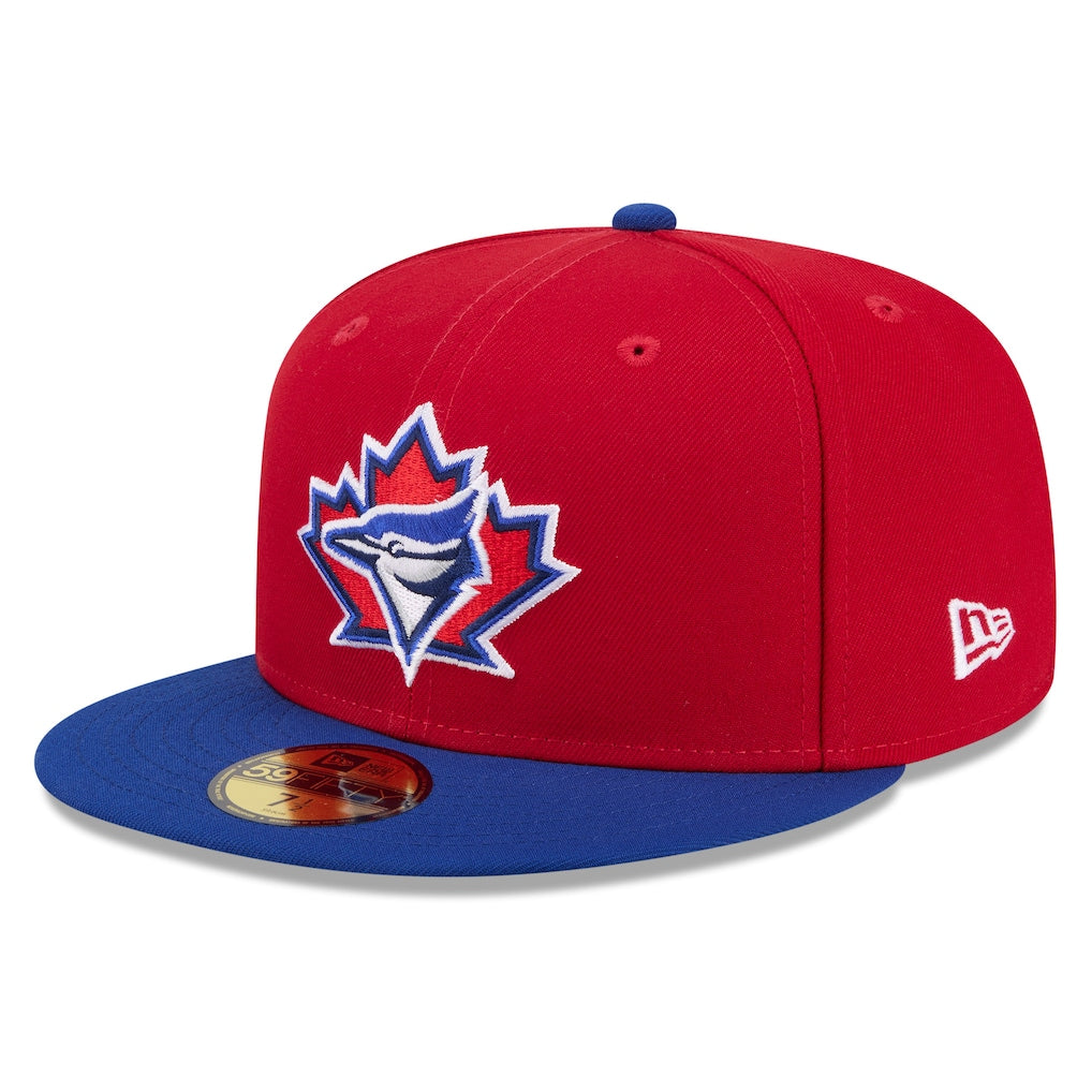 Toronto Blue Jays MLB New Era Men's Red Royal 59Fifty 2026 Canada Day Side Patch Fitted Hat