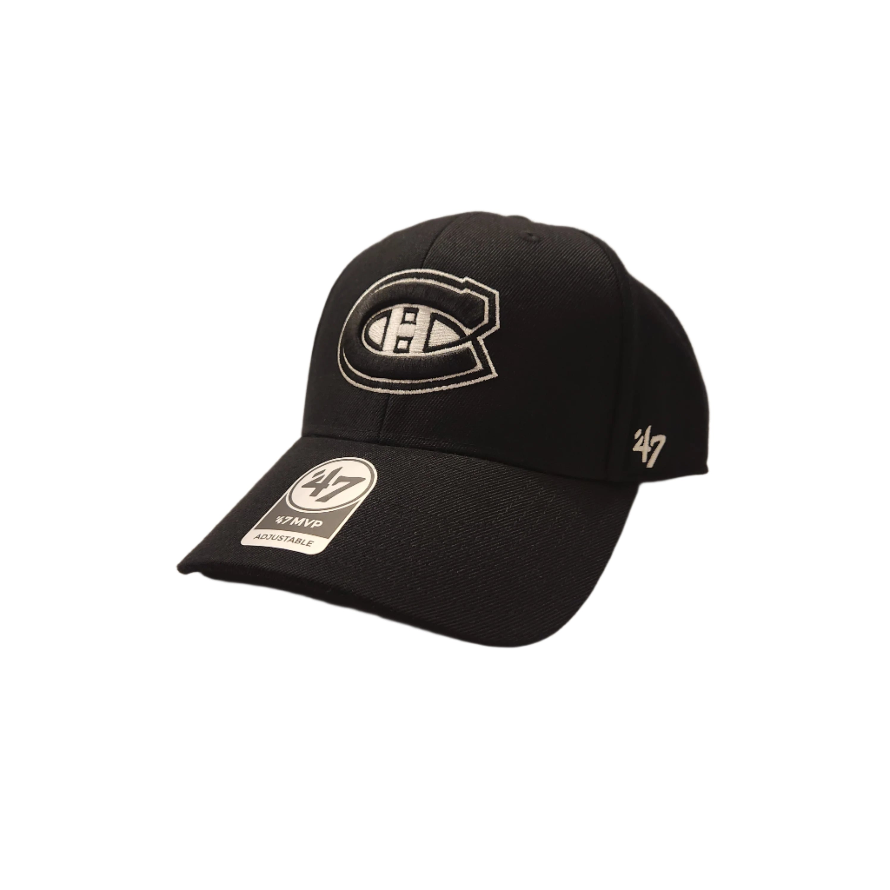 Montreal Canadiens NHL 47 Brand Men's Black White MVP Sure Shot Snapback