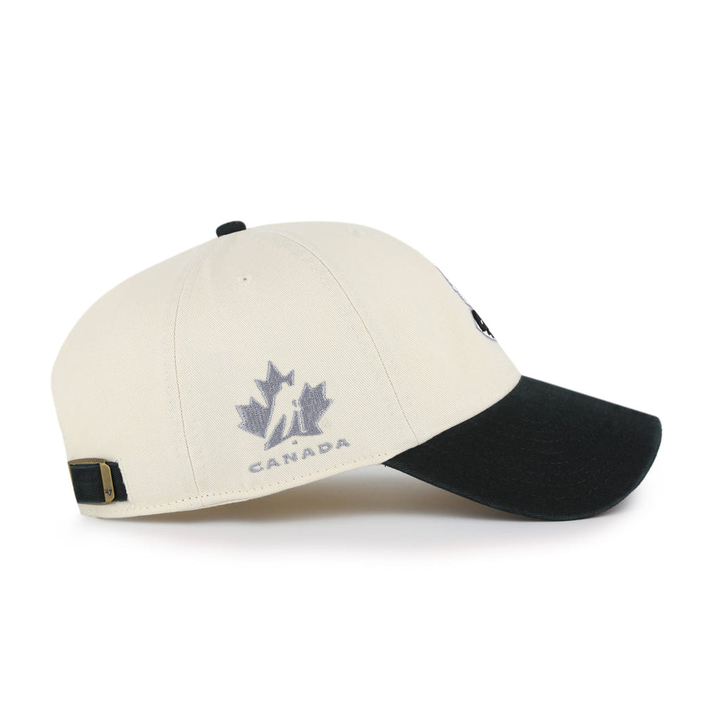 Hockey Canada IIHF 47 Brand Men's Beige/Black 2002 Logo Sure Shot Clean Up Adjustable Hat
