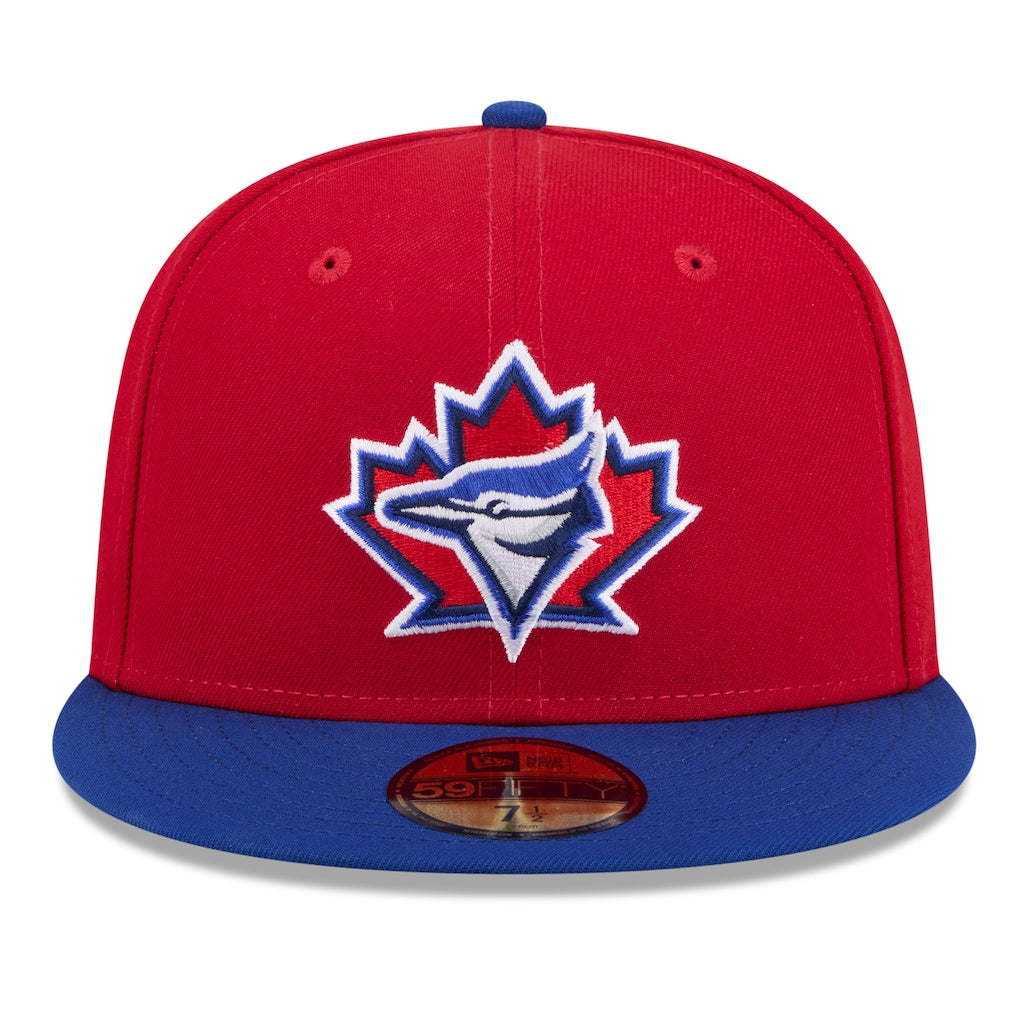 Toronto Blue Jays MLB New Era Men's Red Royal 59Fifty 2026 Canada Day Side Patch Fitted Hat