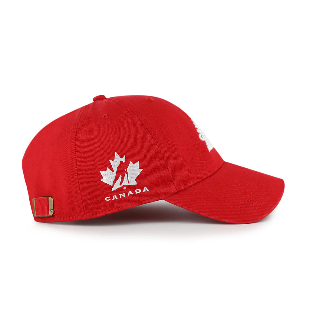 Hockey Canada IIHF 47 Brand Men's Red 1976 Logo Clean Up Adjustable Hat