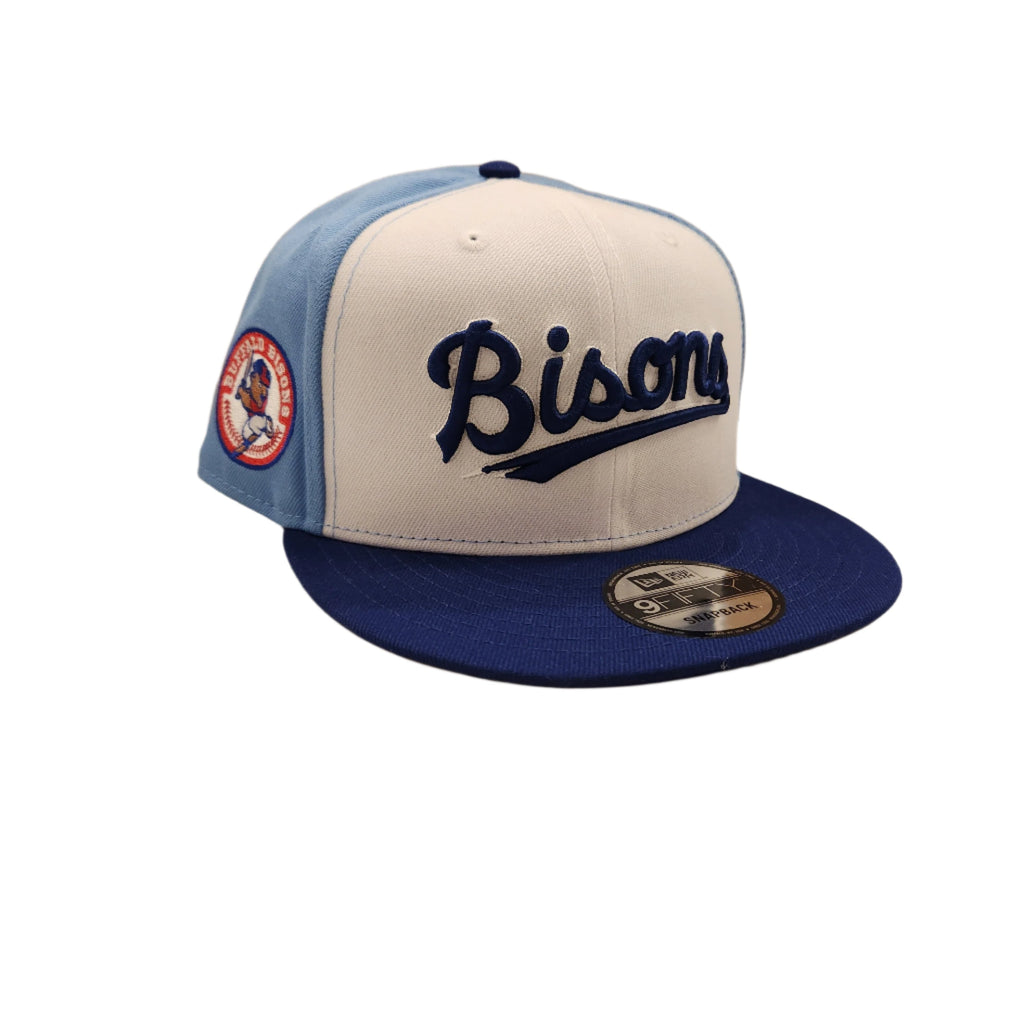 Buffalo Bisons MiLB New Era Men's White/Light Blue 9Fifty Wordmark Snapback