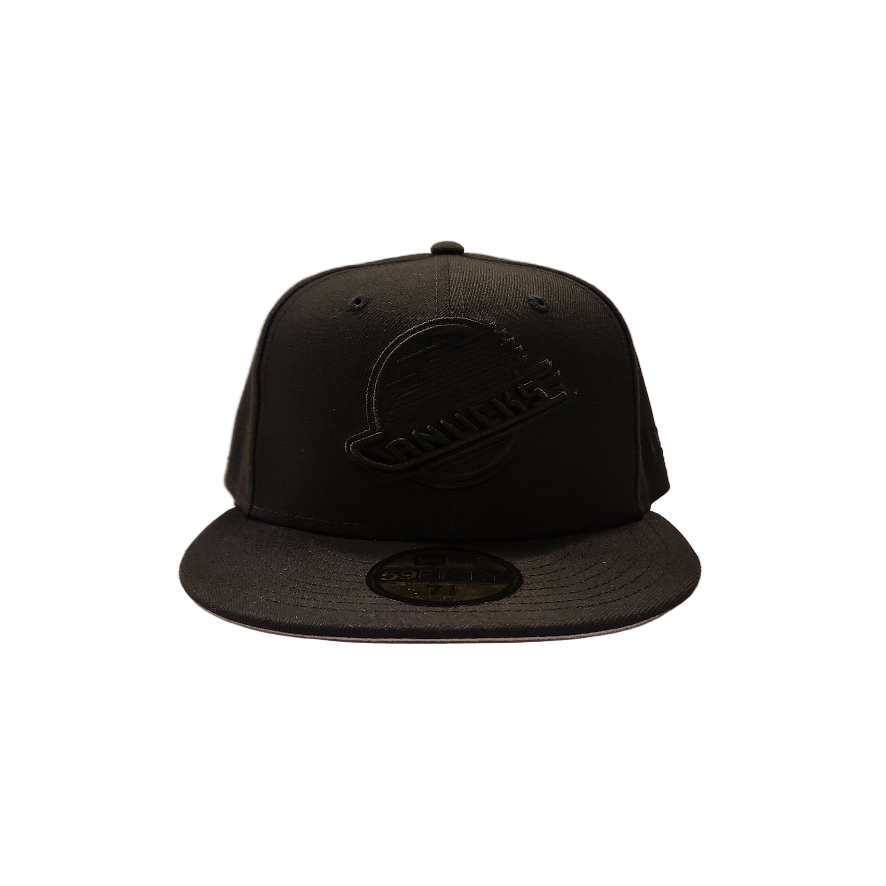 Vancouver Canucks NHL New Era Men's Black on Black 59Fifty Fitted Hat