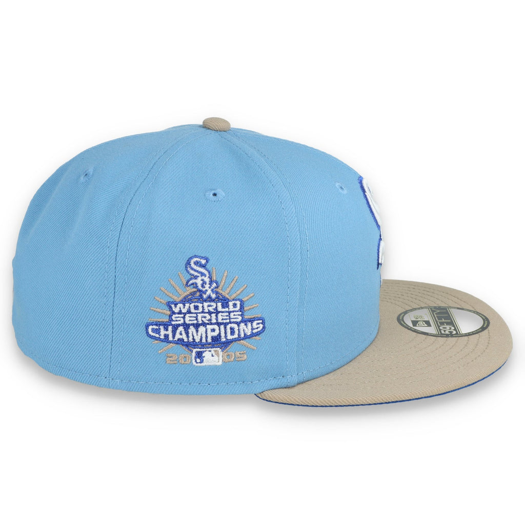 New Era Chicago White Sox 2005 World Series Side Patch 59FIFTY Fitted Hat-Sky Blue/Camel