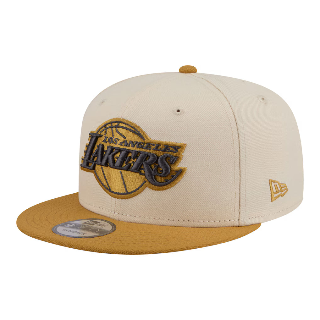 New Era Los Angeles Lakers  Two-Tone Color Pack 9FIFTY Snapback Hat - Cream/Tan