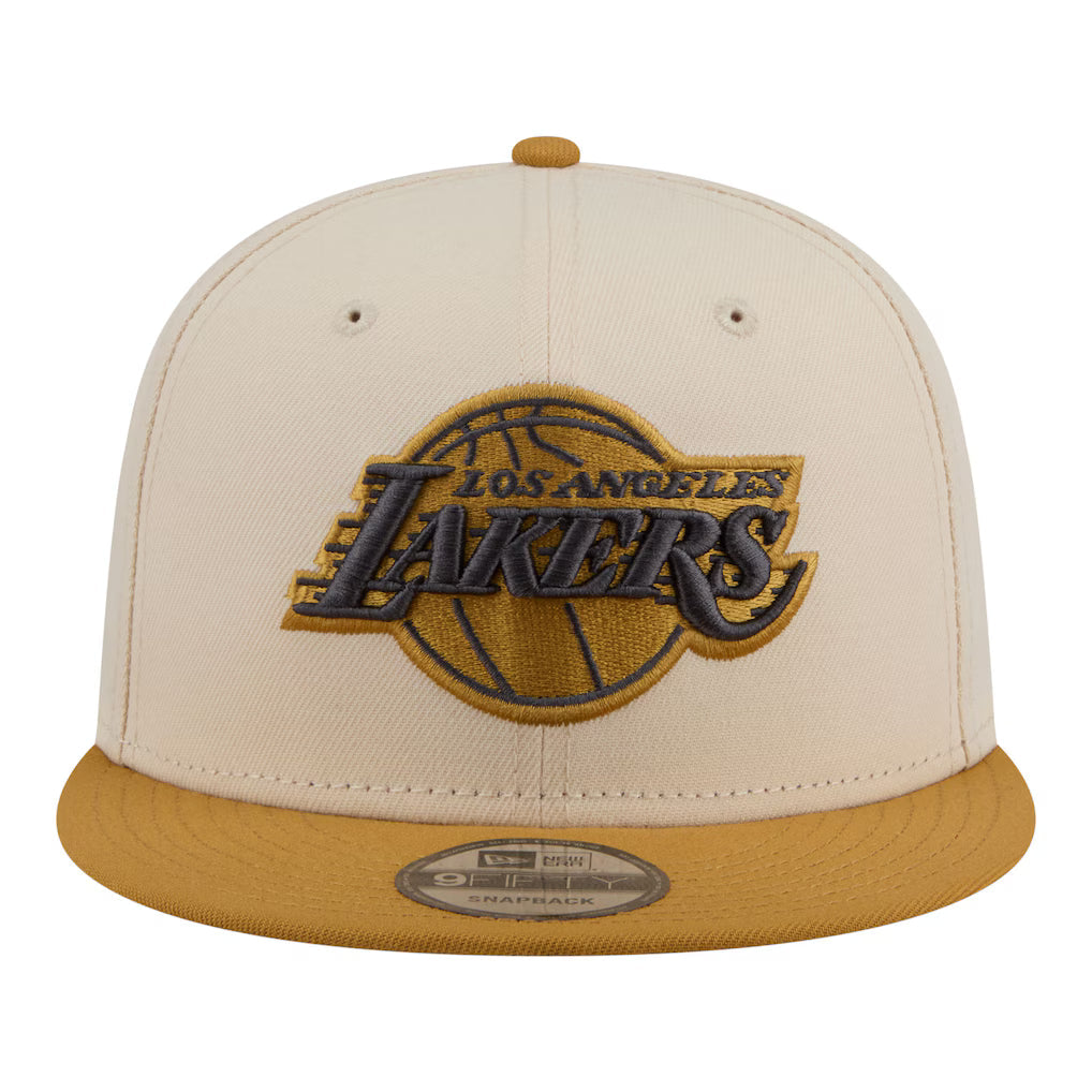 New Era Los Angeles Lakers  Two-Tone Color Pack 9FIFTY Snapback Hat - Cream/Tan