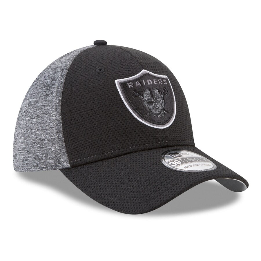 Las Vegas Raiders New Era Fierce Fill 39THIRTY Flex Hat - BLACK/GREY