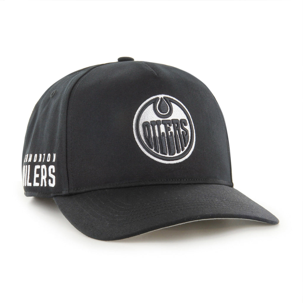 Edmonton Oilers NHL 47 Brand Men's Black & White Sure Shot Hitch Adjustable Hat