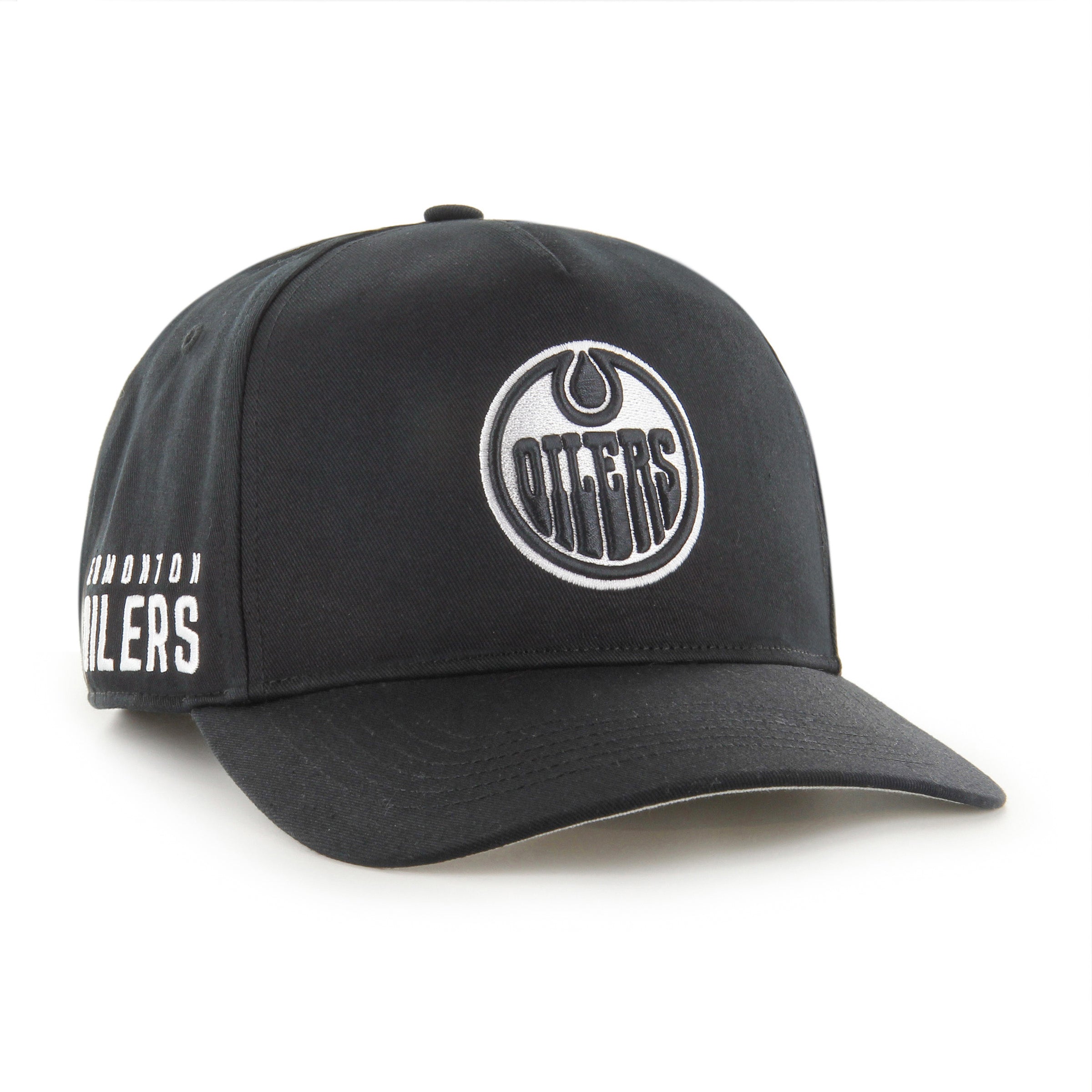 Edmonton Oilers NHL 47 Brand Men's Black & White Sure Shot Hitch Adjustable Hat