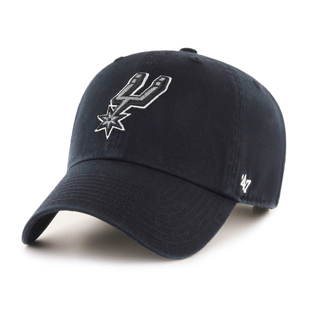 San Antonio Spurs NBA 47 Brand Men's Black Clean Up Adjustable Hat
