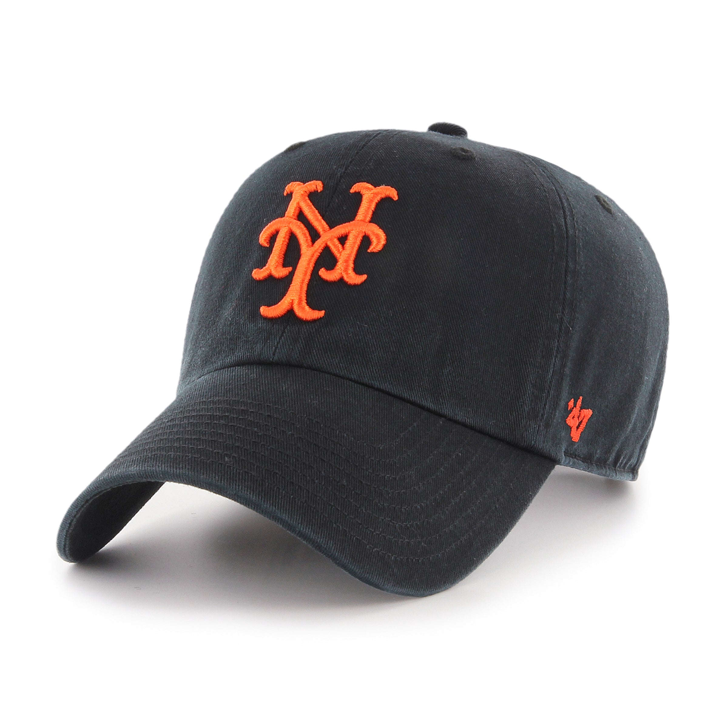 New York Mets MLB 47 Brand Men's Black Cooperstown Vintage Clean Up Adjustable Hat