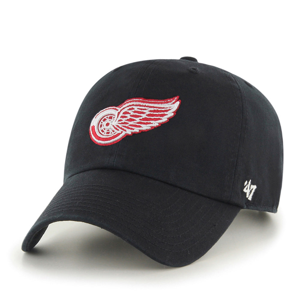Detroit Red Wings NHL 47 Brand Men's Black Alternate Logo Clean Up Adjustable Hat