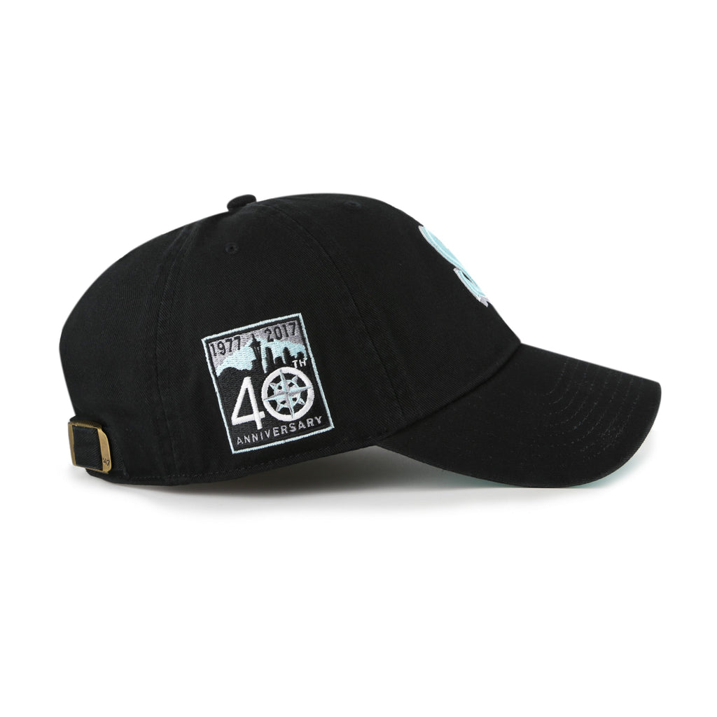 Seattle Mariners MLB 47 Brand Men's Black Mint Double Under Clean Up Adjustable Hat