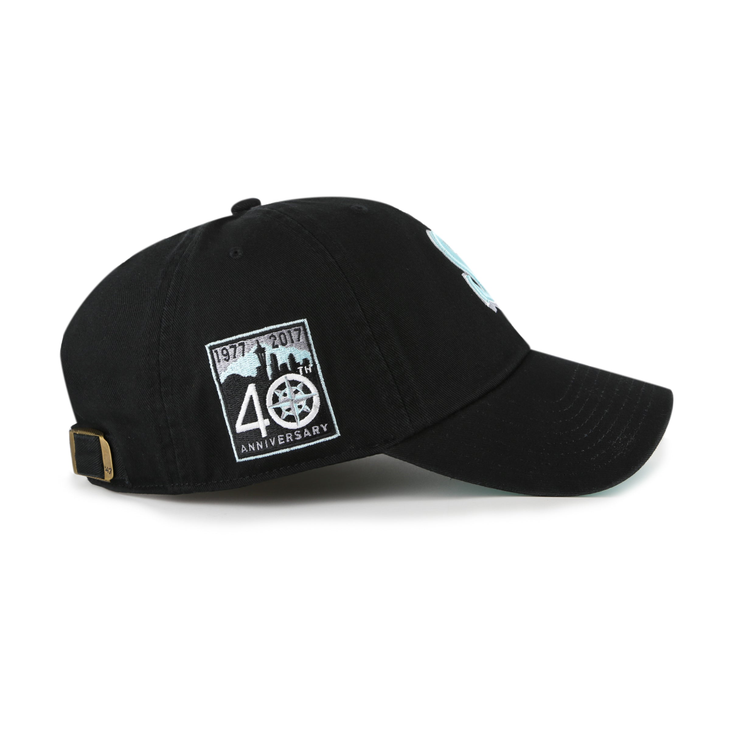 Seattle Mariners MLB 47 Brand Men's Black Mint Double Under Clean Up Adjustable Hat