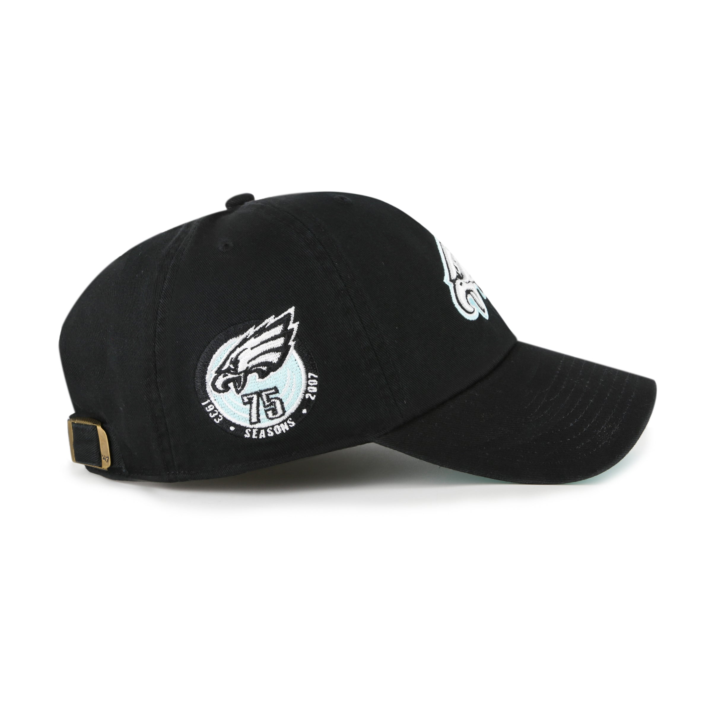Philadelphia Eagles NFL 47 Brand Men's Black Mint Double Under Clean Up Adjustable Hat