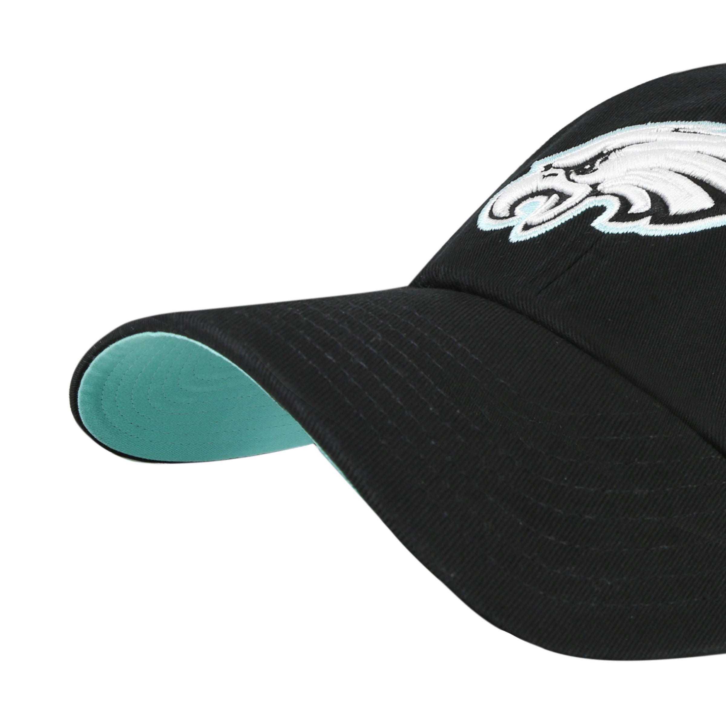 Philadelphia Eagles NFL 47 Brand Men's Black Mint Double Under Clean Up Adjustable Hat