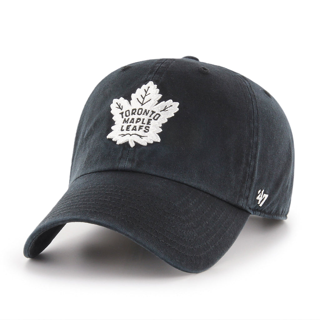 Toronto Maple Leafs NHL 47 Brand Men's Black White Clean Up Adjustable Hat