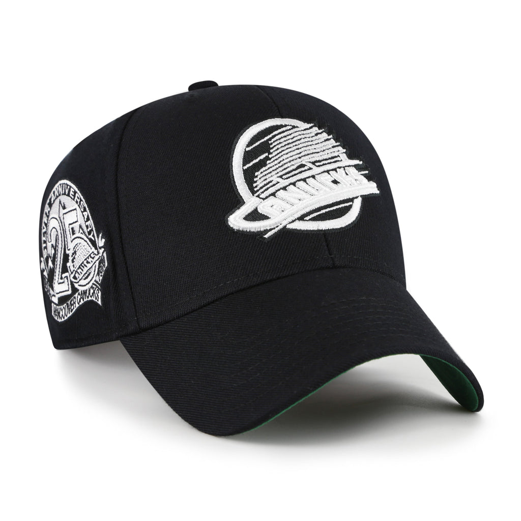 Vancouver Canucks NHL 47 Brand Men's Black White MVP Sure Shot Snapback