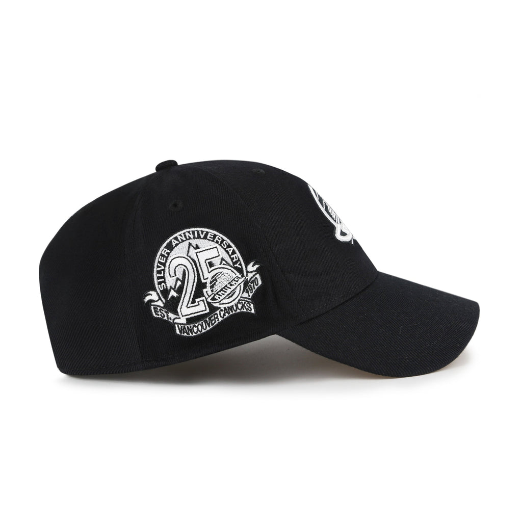 Vancouver Canucks NHL 47 Brand Men's Black White MVP Sure Shot Snapback