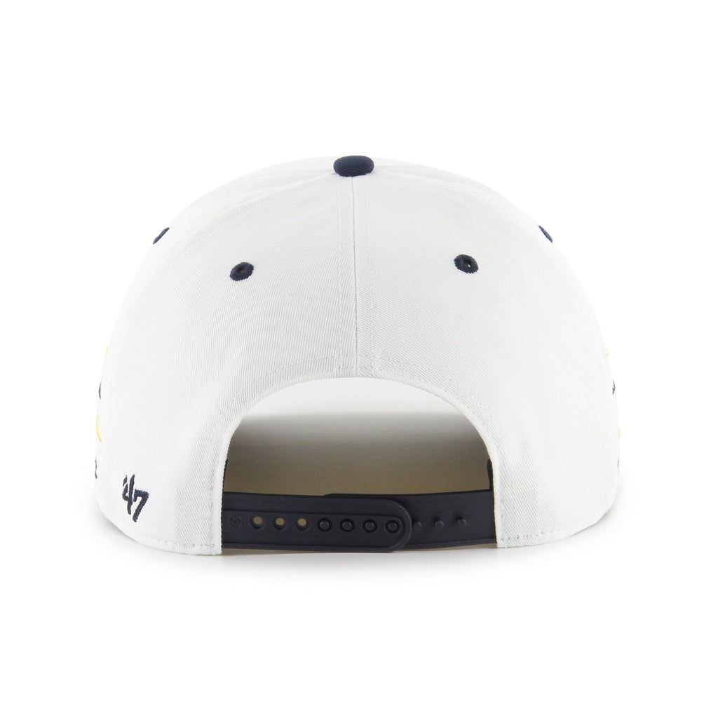 Michigan Wolverines NCAA 47 Brand Men's White Diamond Hitch Snapback Hat