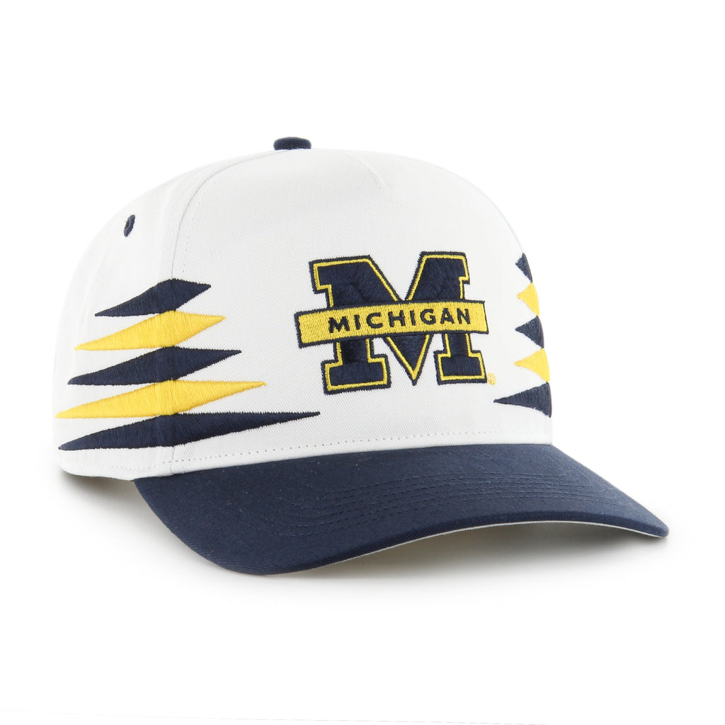 Michigan Wolverines NCAA 47 Brand Men's White Diamond Hitch Snapback Hat