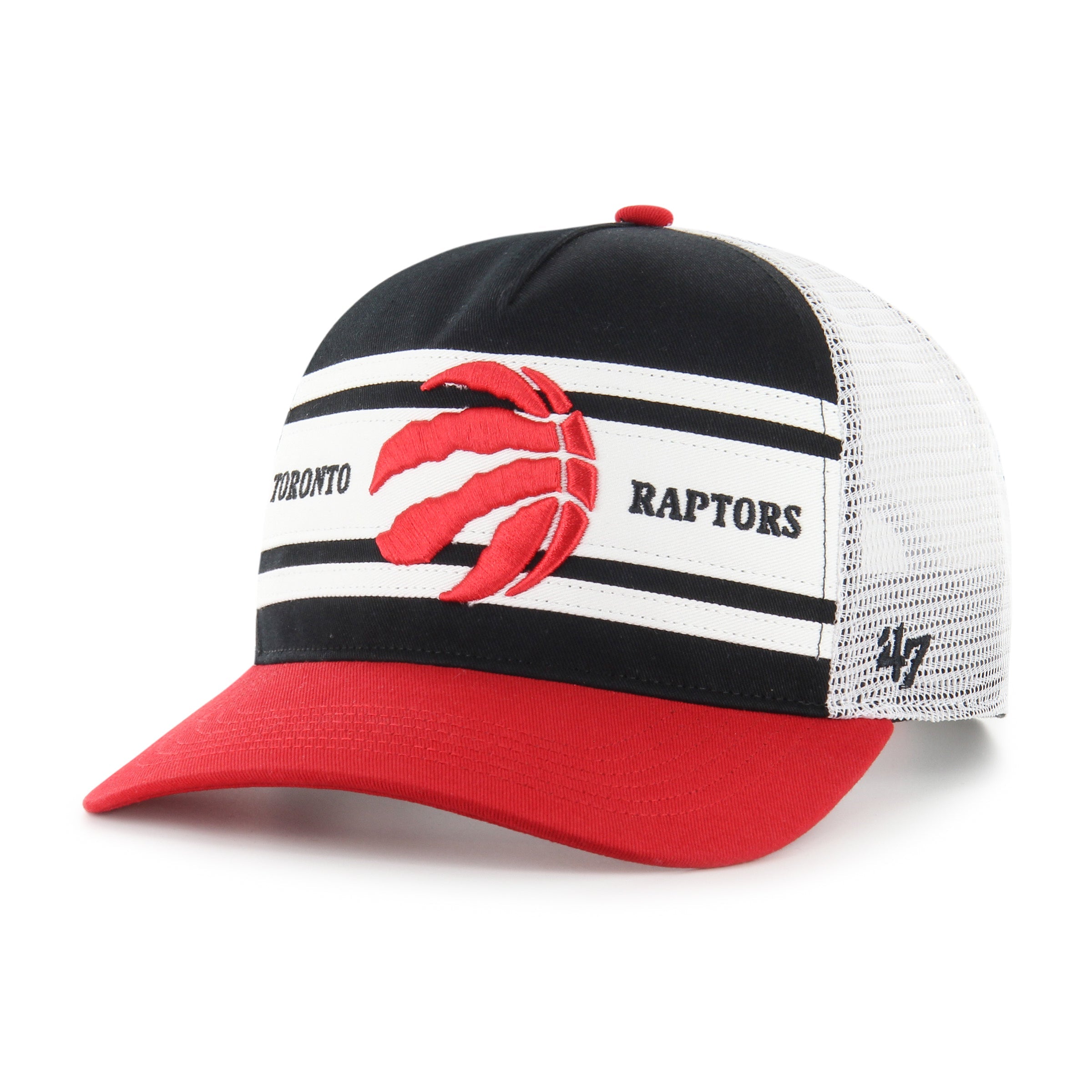 Toronto Raptors NBA 47 Brand Men's Red/Black Super Stripe Hitch Adjustable Hat