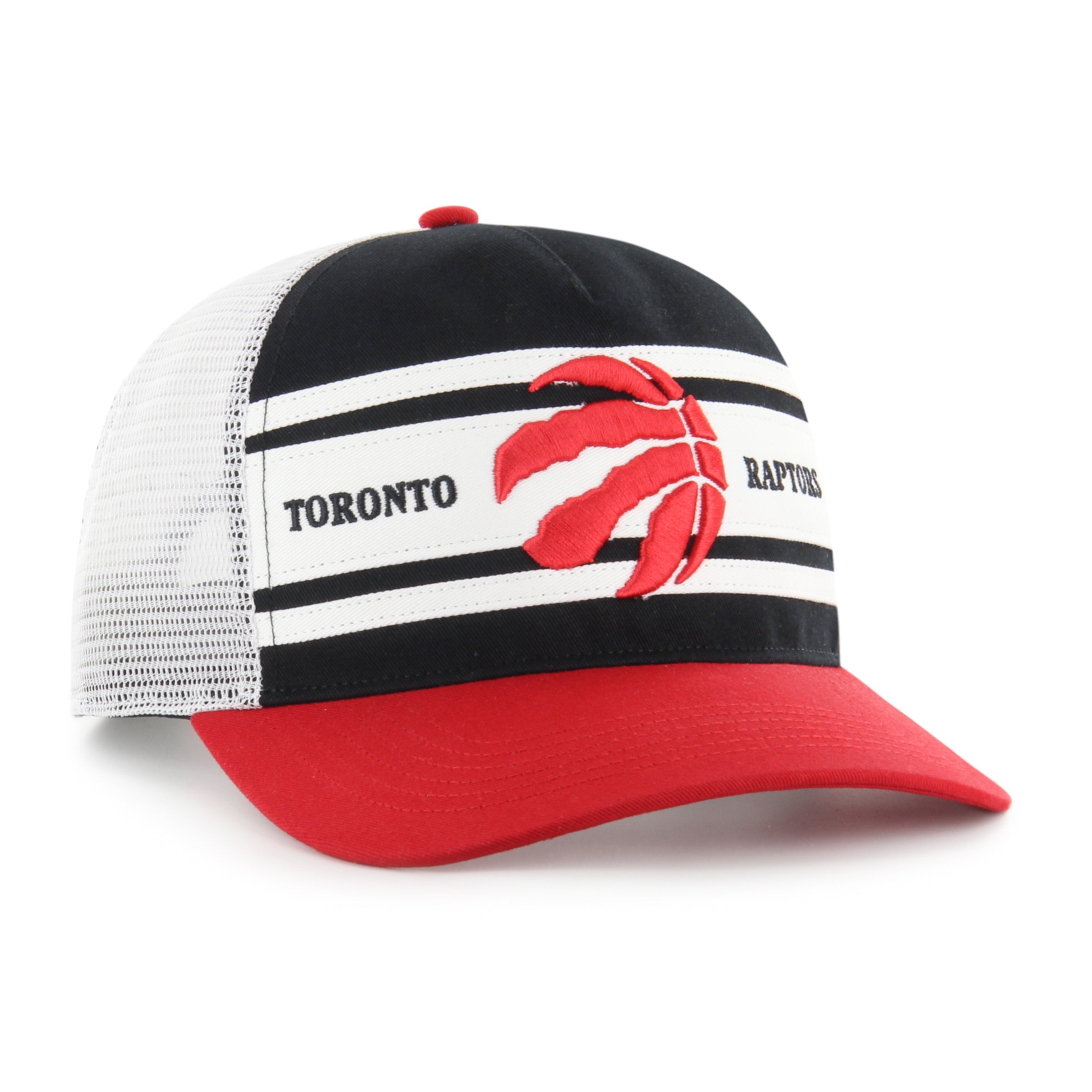 Toronto Raptors NBA 47 Brand Men's Red/Black Super Stripe Hitch Adjustable Hat