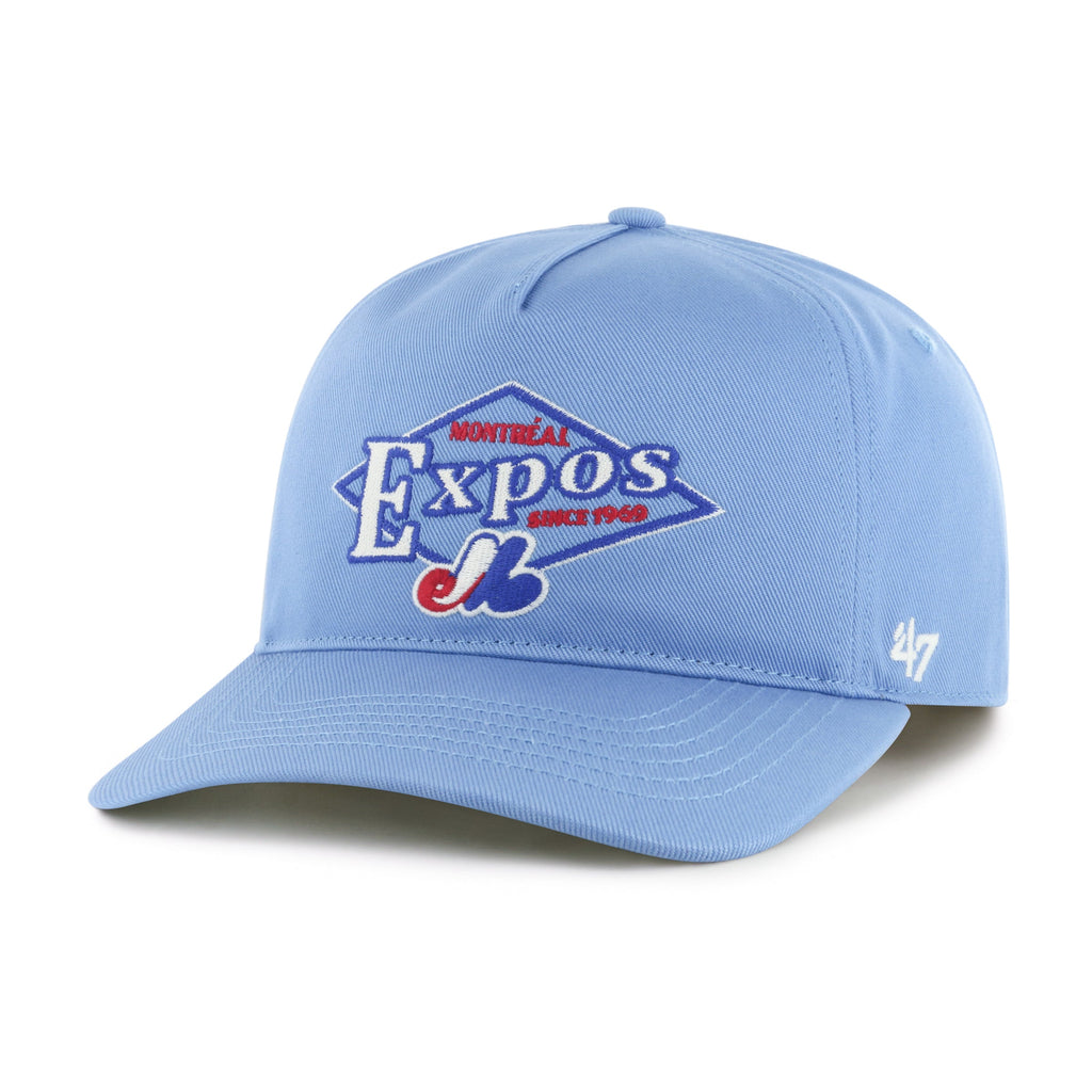 Montreal Expos MLB 47 Brand Men's Light Blue Golden Diamond Hitch Snapback Hat