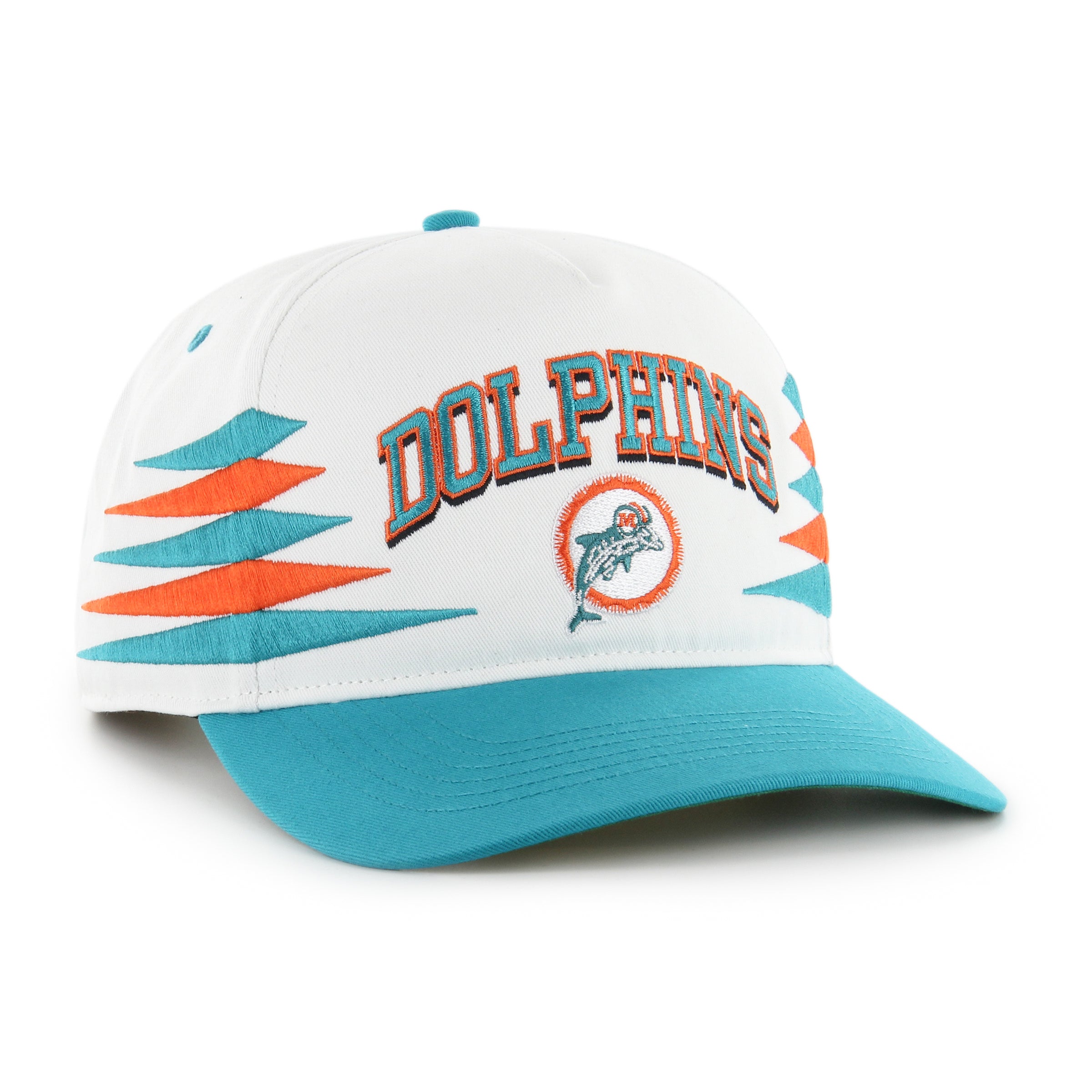 Miami Dolphins NFL 47 Brand Men's White Diamond Hitch Snapback Hat