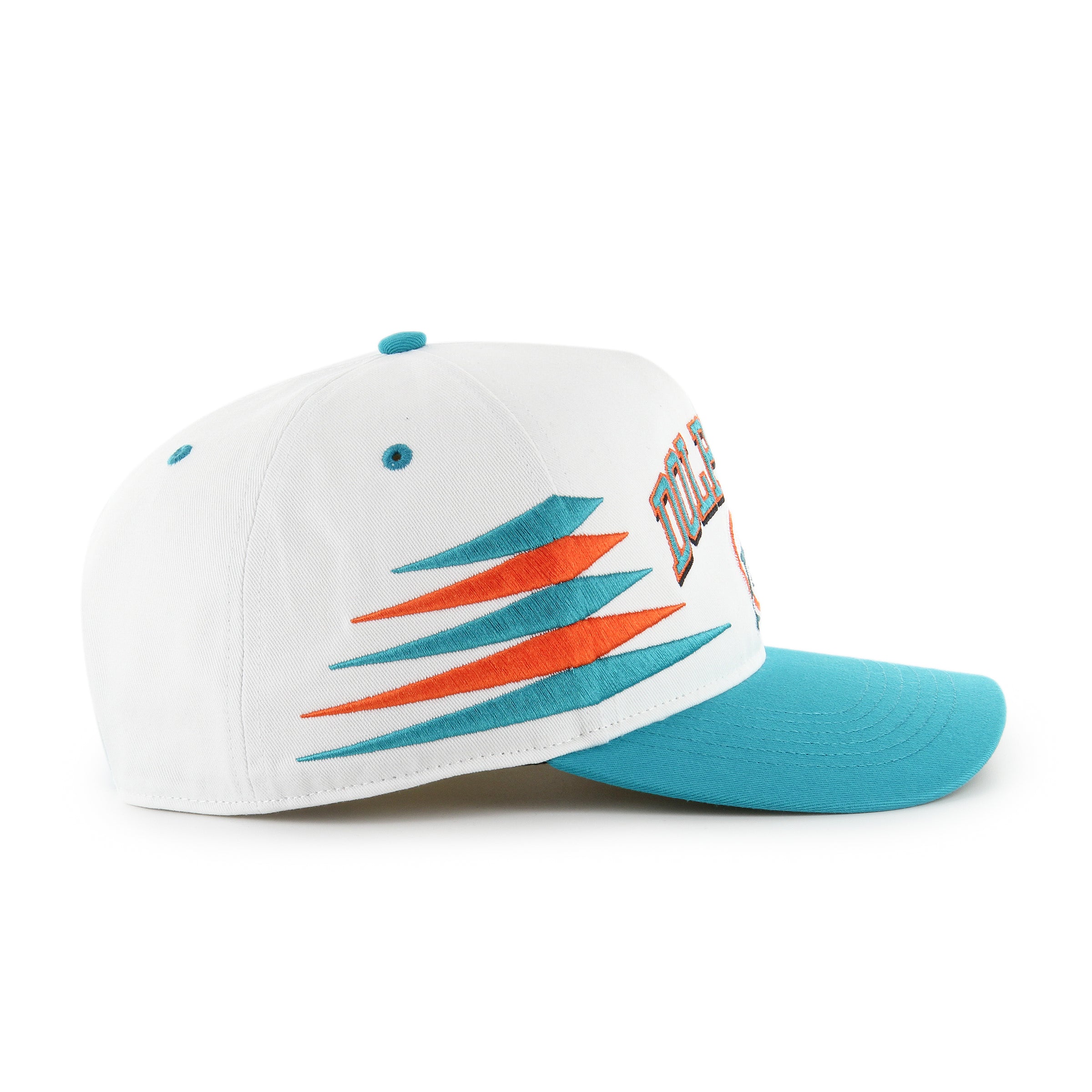 Miami Dolphins NFL 47 Brand Men's White Diamond Hitch Snapback Hat