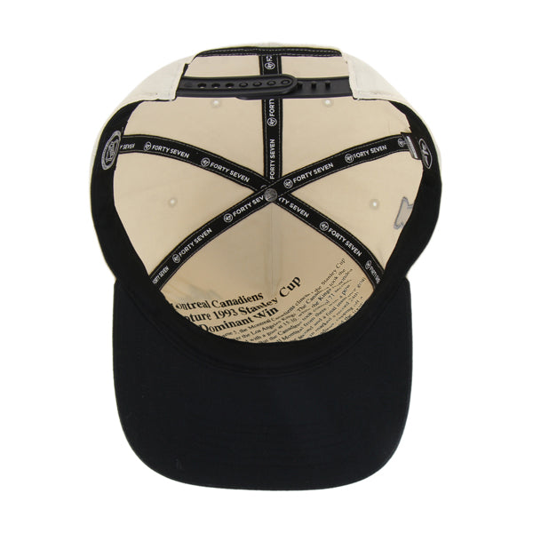Montreal Canadiens NHL 47 Brand Men's Beige Black Tabloid Hitch RF Snapback