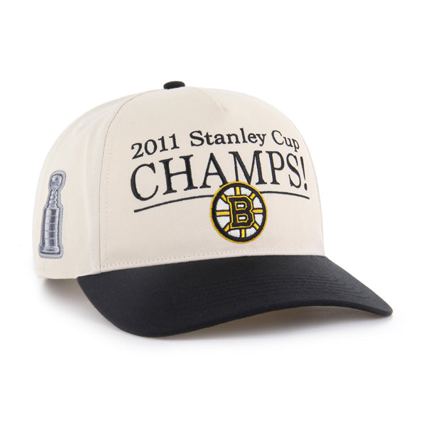 Boston Bruins NHL 47 Brand Men's Beige Black Tabloid Hitch RF Snapback
