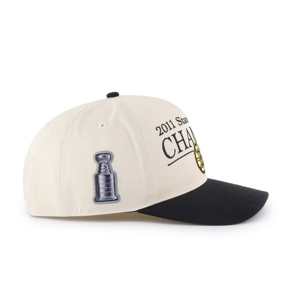 Boston Bruins NHL 47 Brand Men's Beige Black Tabloid Hitch RF Snapback