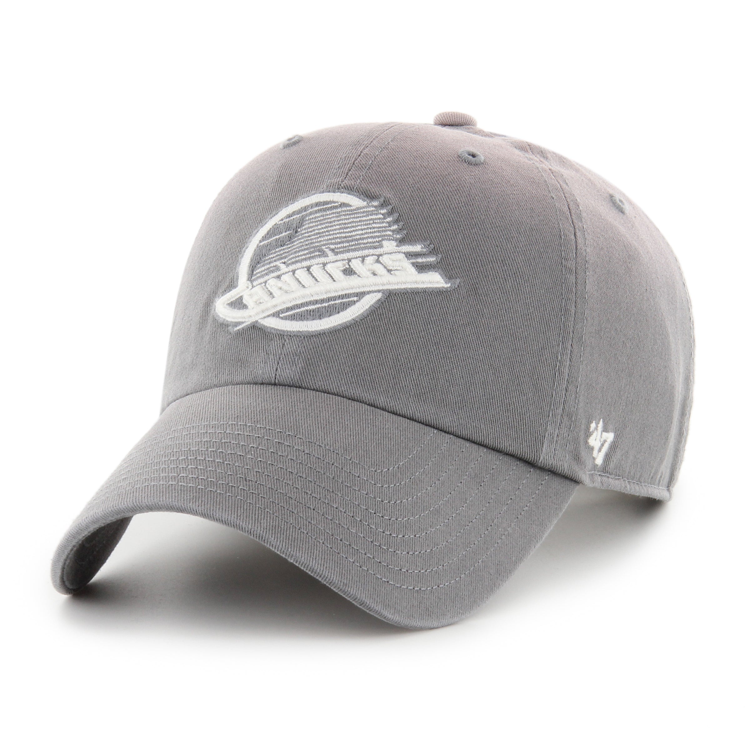 Vancouver Canucks NHL 47 Brand Men's Grey Dusted Truro Clean Up Adjustable Hat