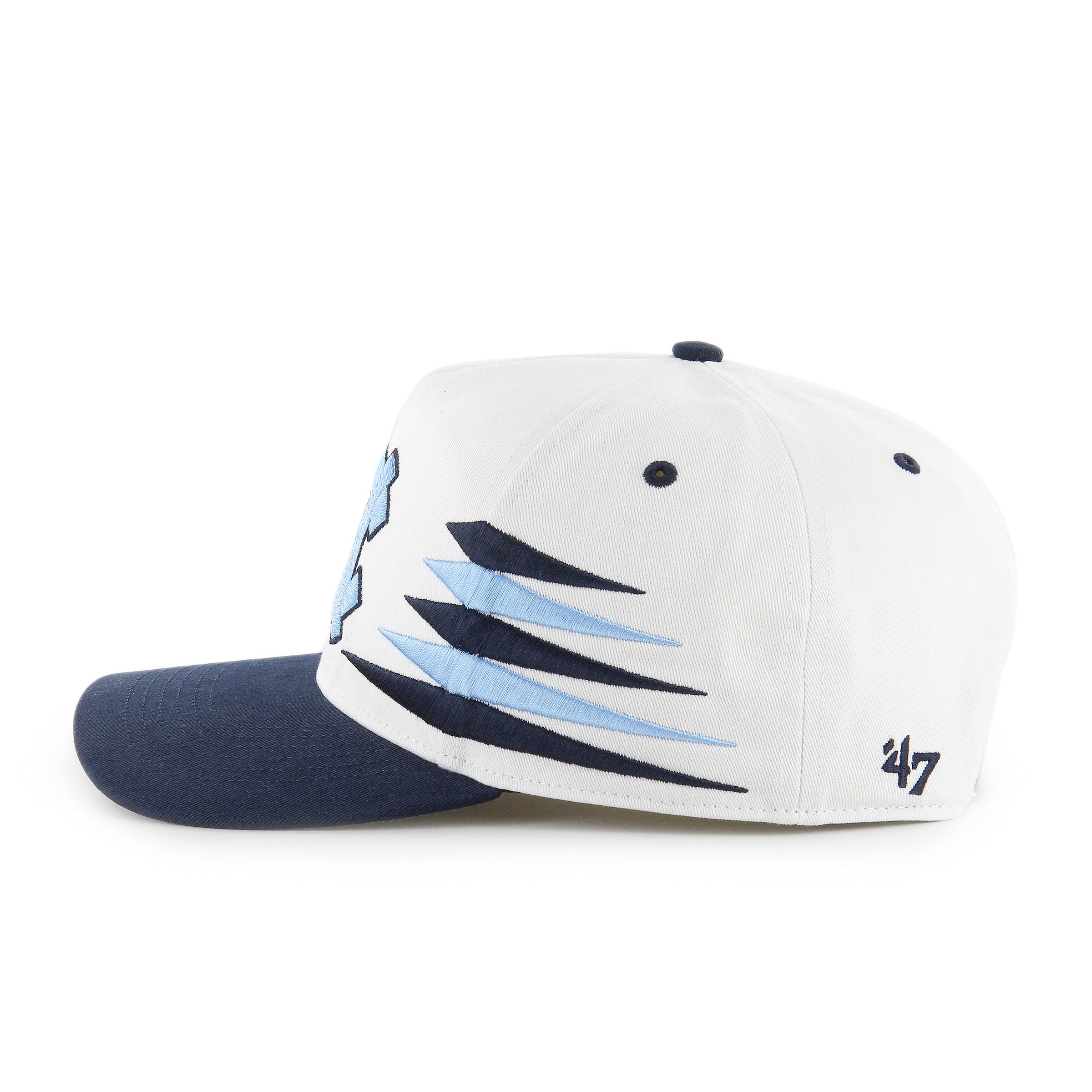 North Carolina Tar Heels NCAA 47 Brand Men's White Diamond Hitch Snapback Hat