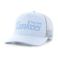 New York Yankees MLB 47 Brand Men's Light Blue Foundation Script Hitch Snapback Hat