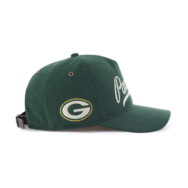 Green Bay Packers NFL 47 Brand Men's Green Golden Age Corduroy Hitch Strap back