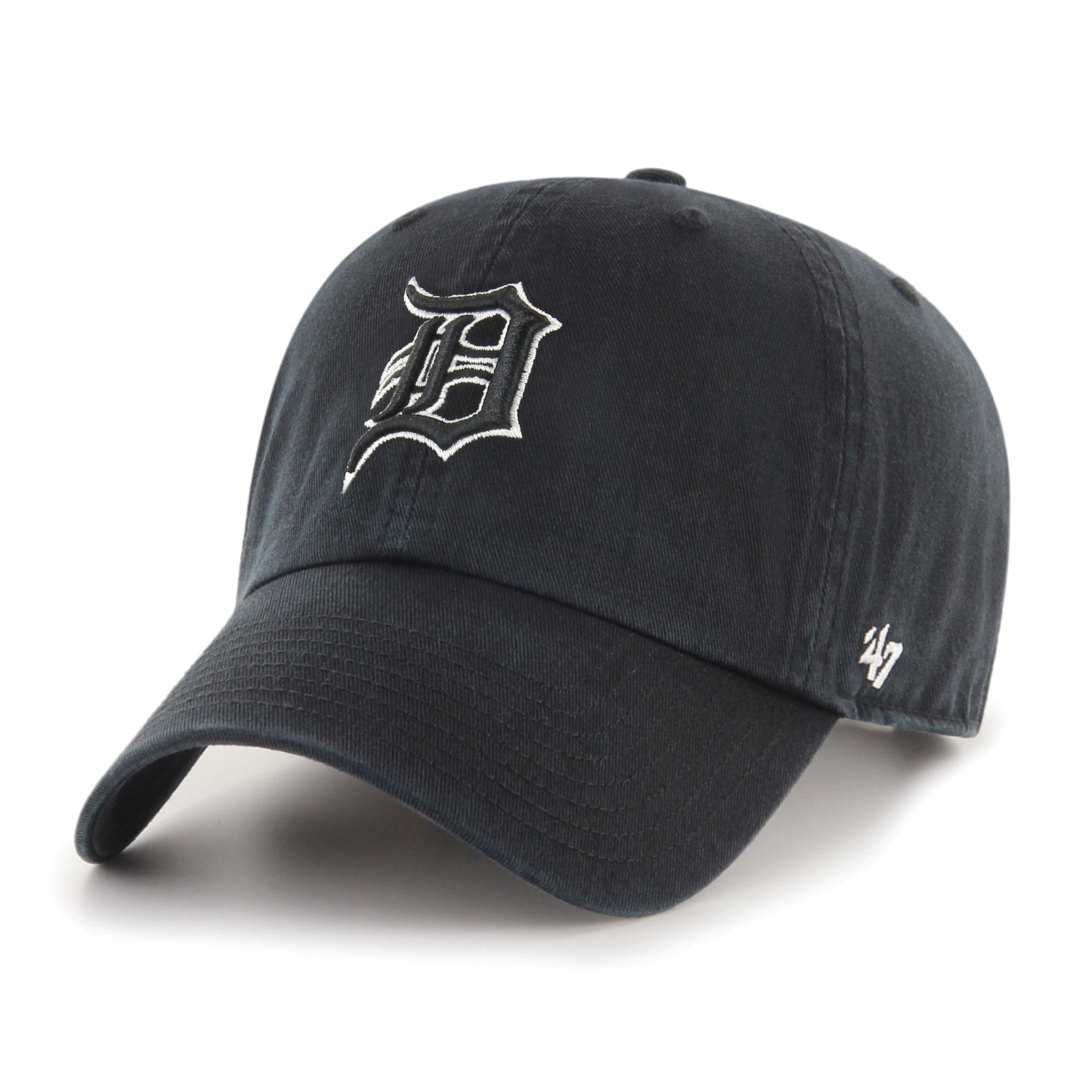 Detroit Tigers MLB 47 Brand Men's Black White Clean Up Adjustable Hat