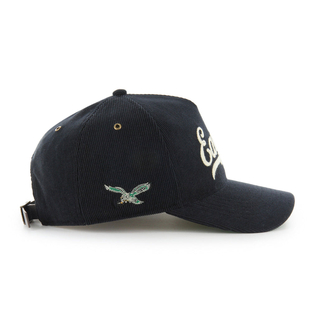 Philadelphia Eagles NFL 47 Brand Men's Black Golden Age Corduroy Hitch Strap back