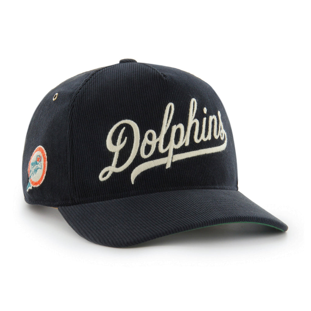 Miami Dolphins NFL 47 Brand Men's Black Golden Age Corduroy Hitch Strap back
