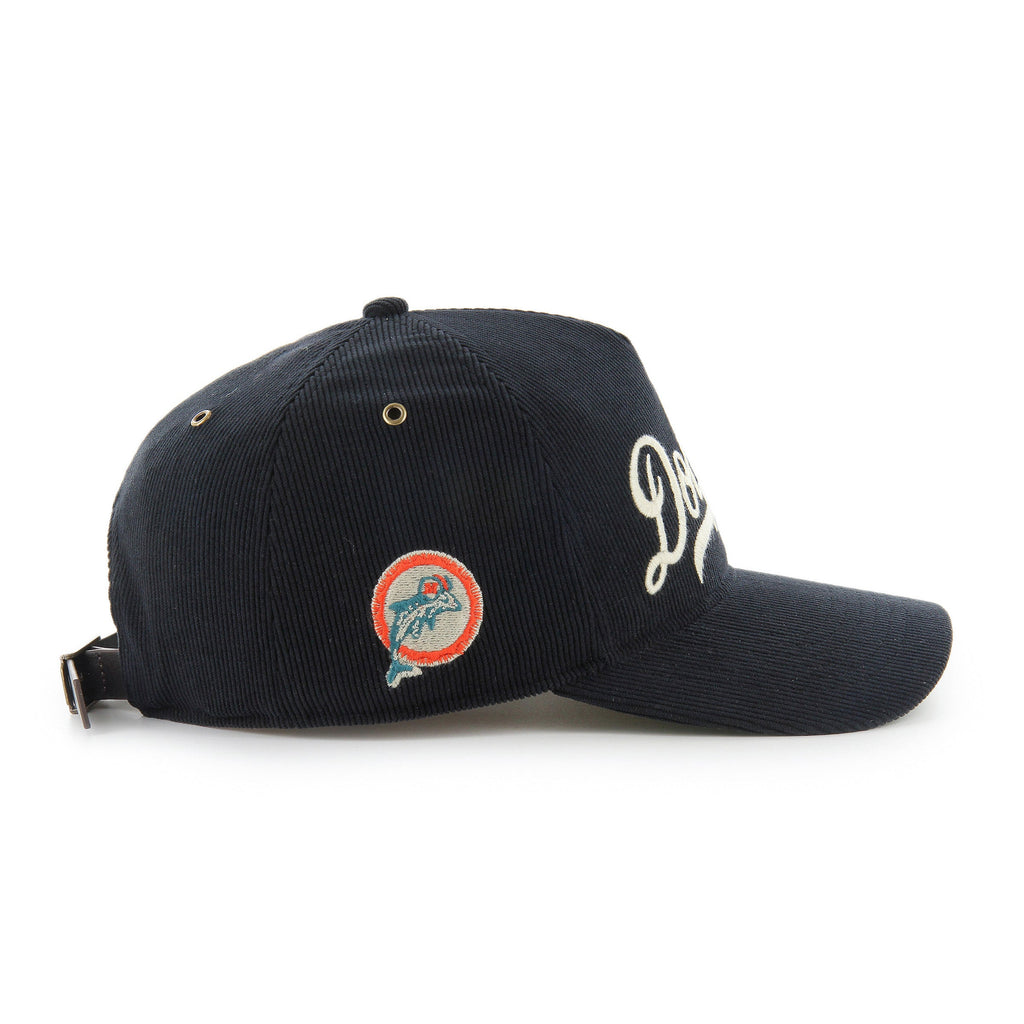 Miami Dolphins NFL 47 Brand Men's Black Golden Age Corduroy Hitch Strap back