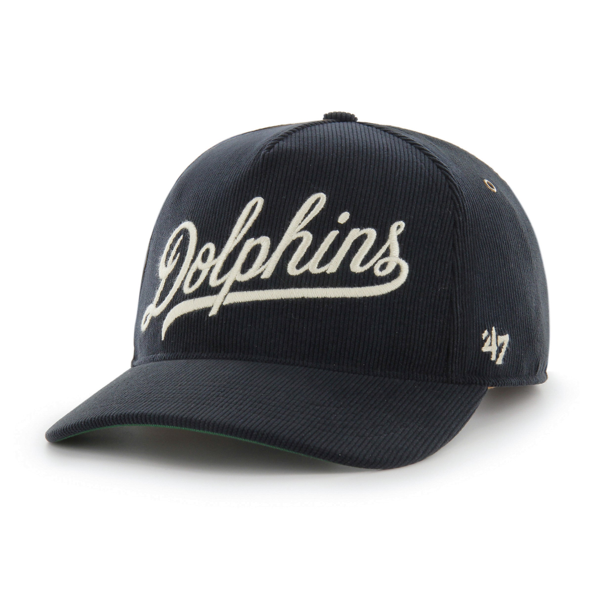Miami Dolphins NFL 47 Brand Men's Black Golden Age Corduroy Hitch Strap back
