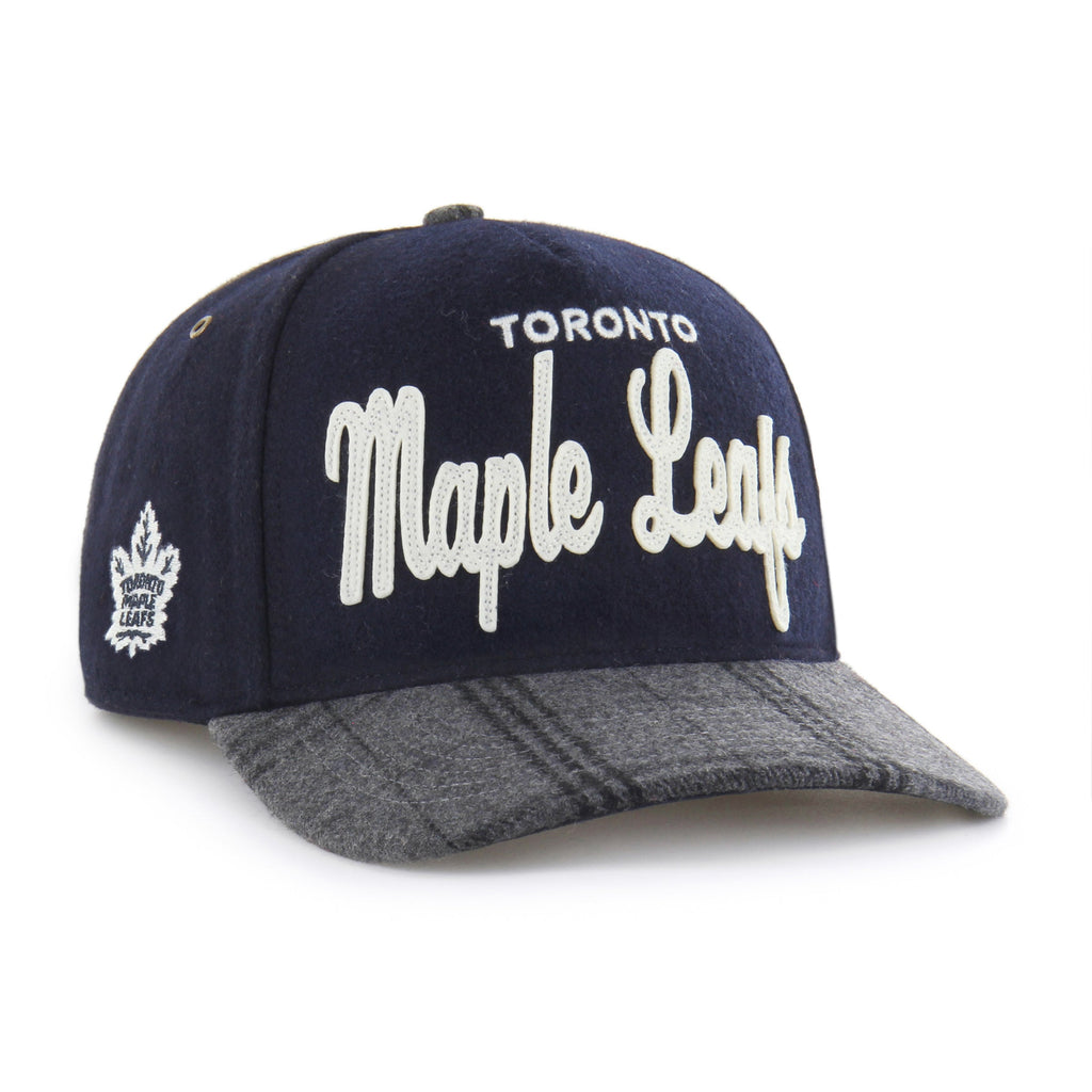 Toronto Maple Leafs NHL 47 Brand Men's Navy Windowpane Plaid Hitch Snapback Hat
