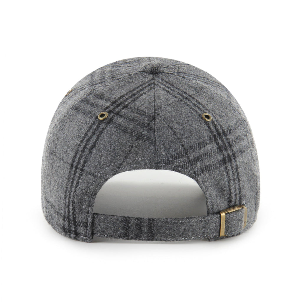 Toronto Maple Leafs NHL 47 Brand Men's Grey Black Plaid Windowpane Clean Up Adjustable Hat